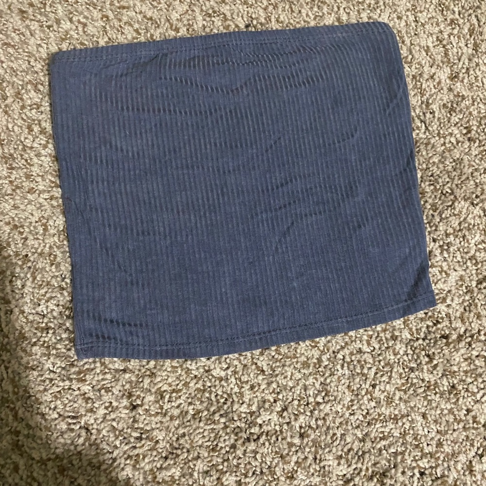 Light Blue Ribbed Tube Top